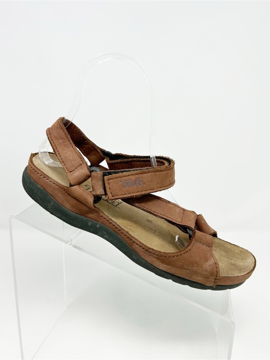 Teva Shoes - Teva Womens Strappy Sport Sandals Brown Hook & Loop Adjustable Outdoor Size 8